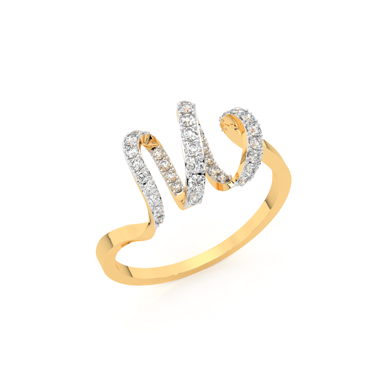 Gold Sparkling Embrace Ring