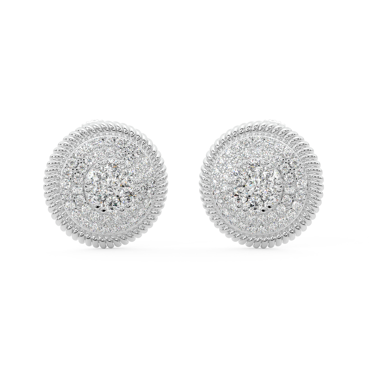 Simple Round Diamond Stud Earrings