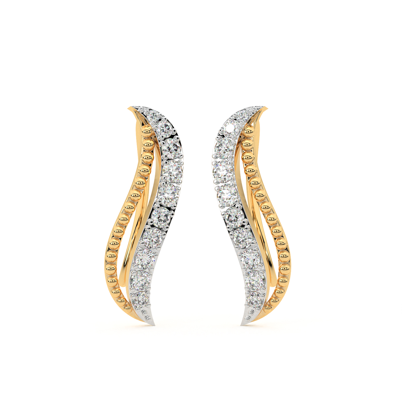 Yellow Gold and Diamond Pave Estate Earrings – H&H Jewels