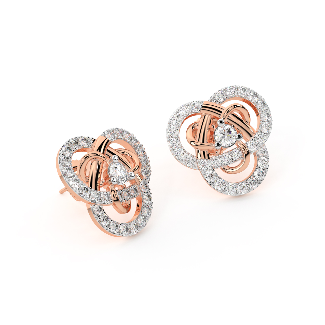 Tricon Diamond Stud Earrings