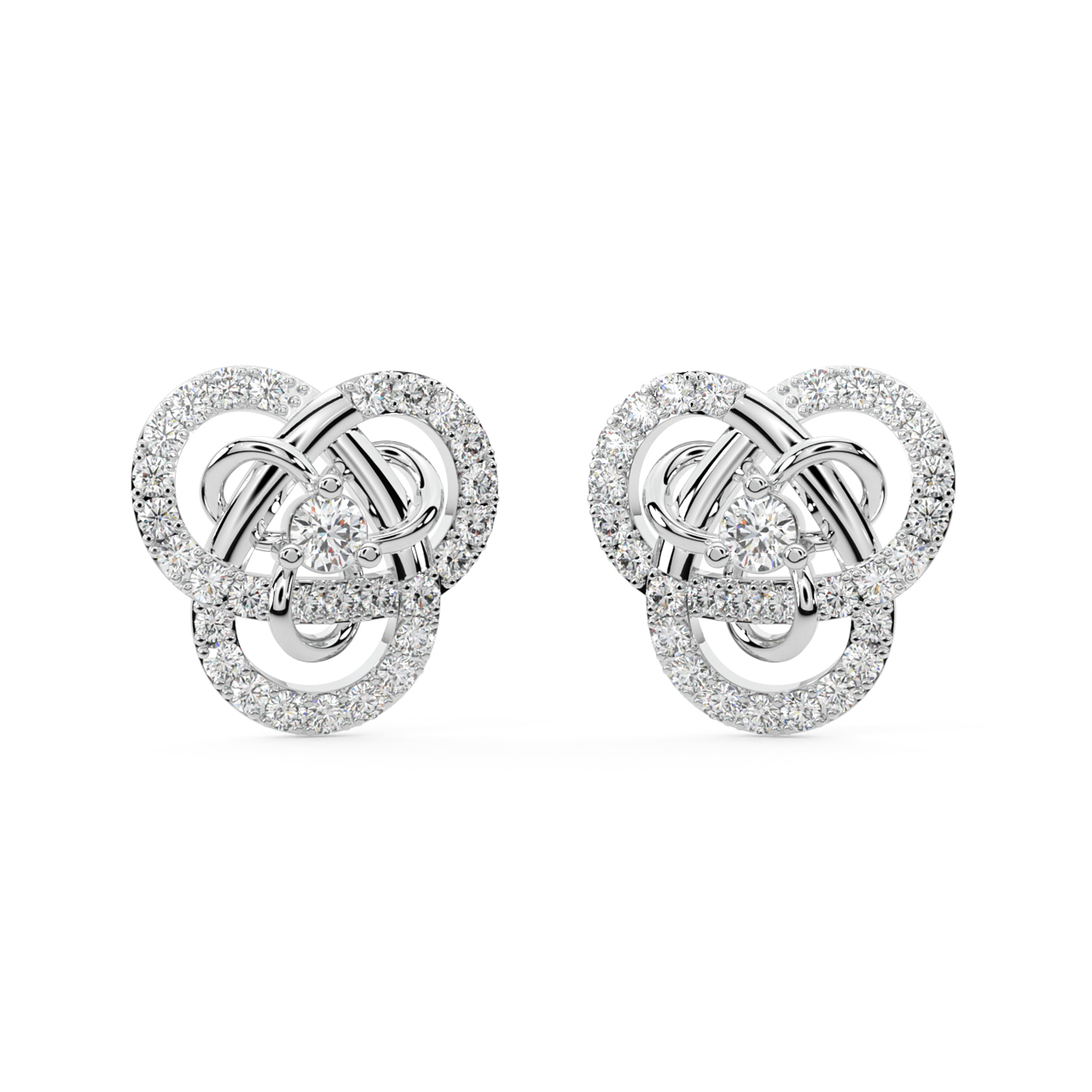 Tricon Diamond Stud Earrings