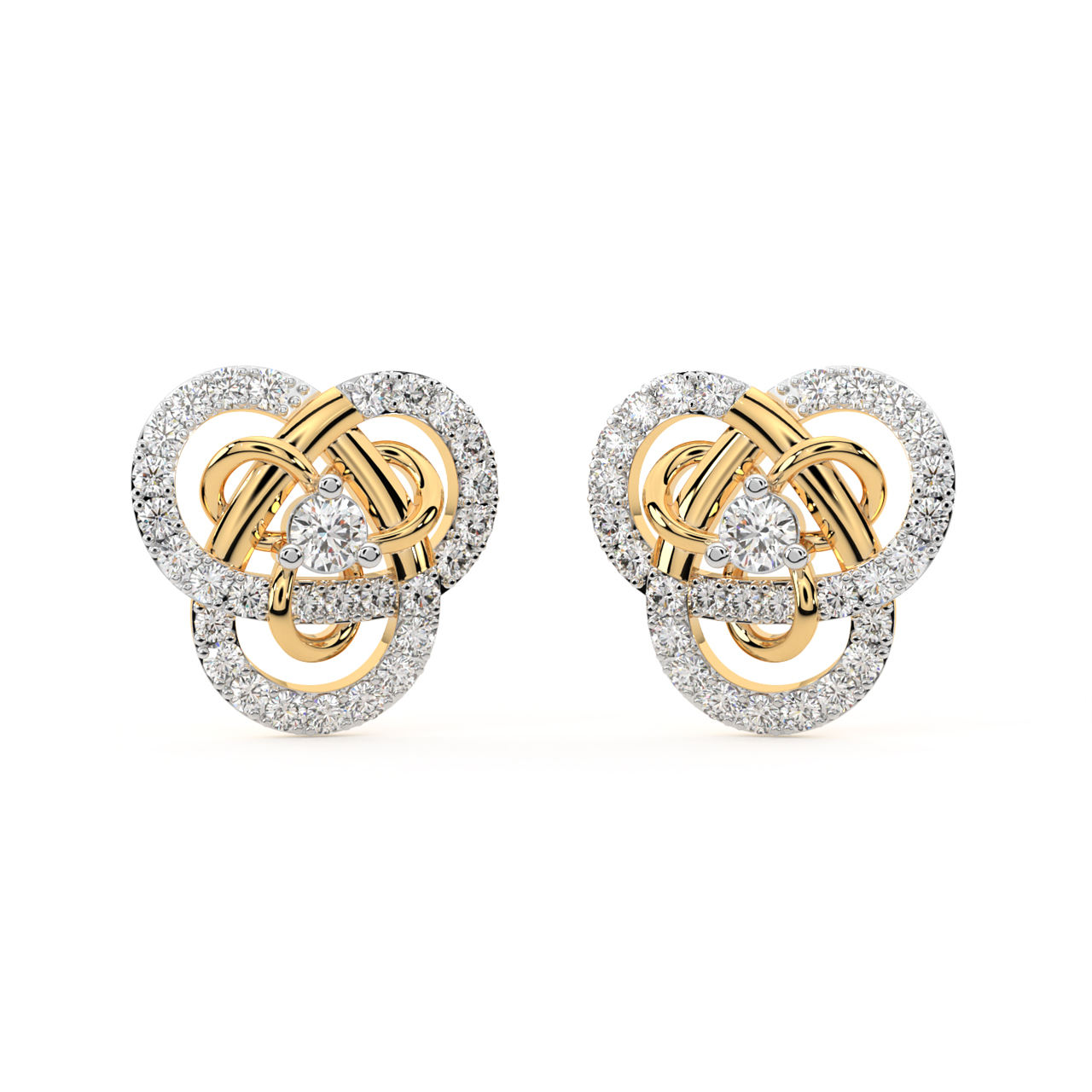 Tricon Diamond Stud Earrings