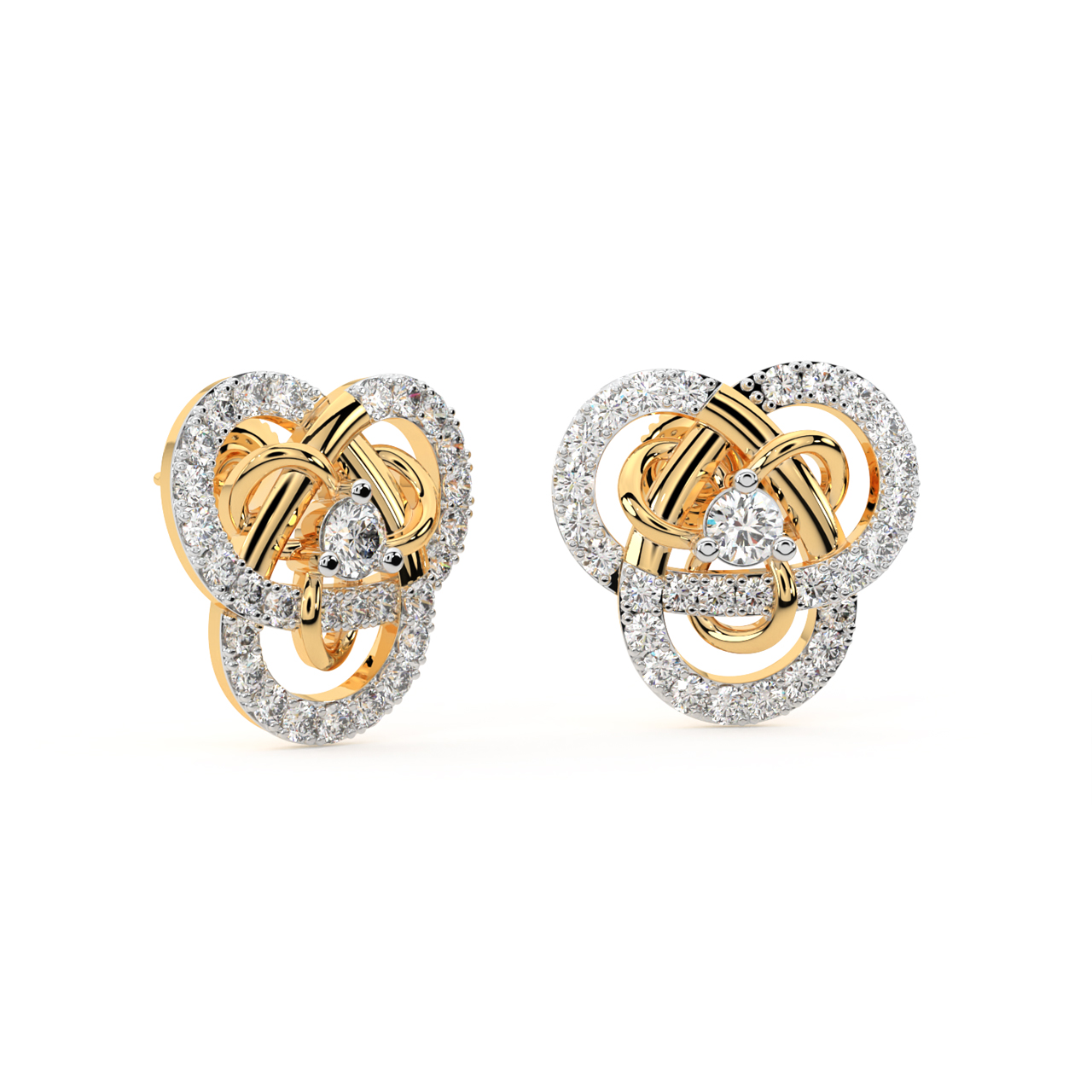 Tricon Diamond Stud Earrings