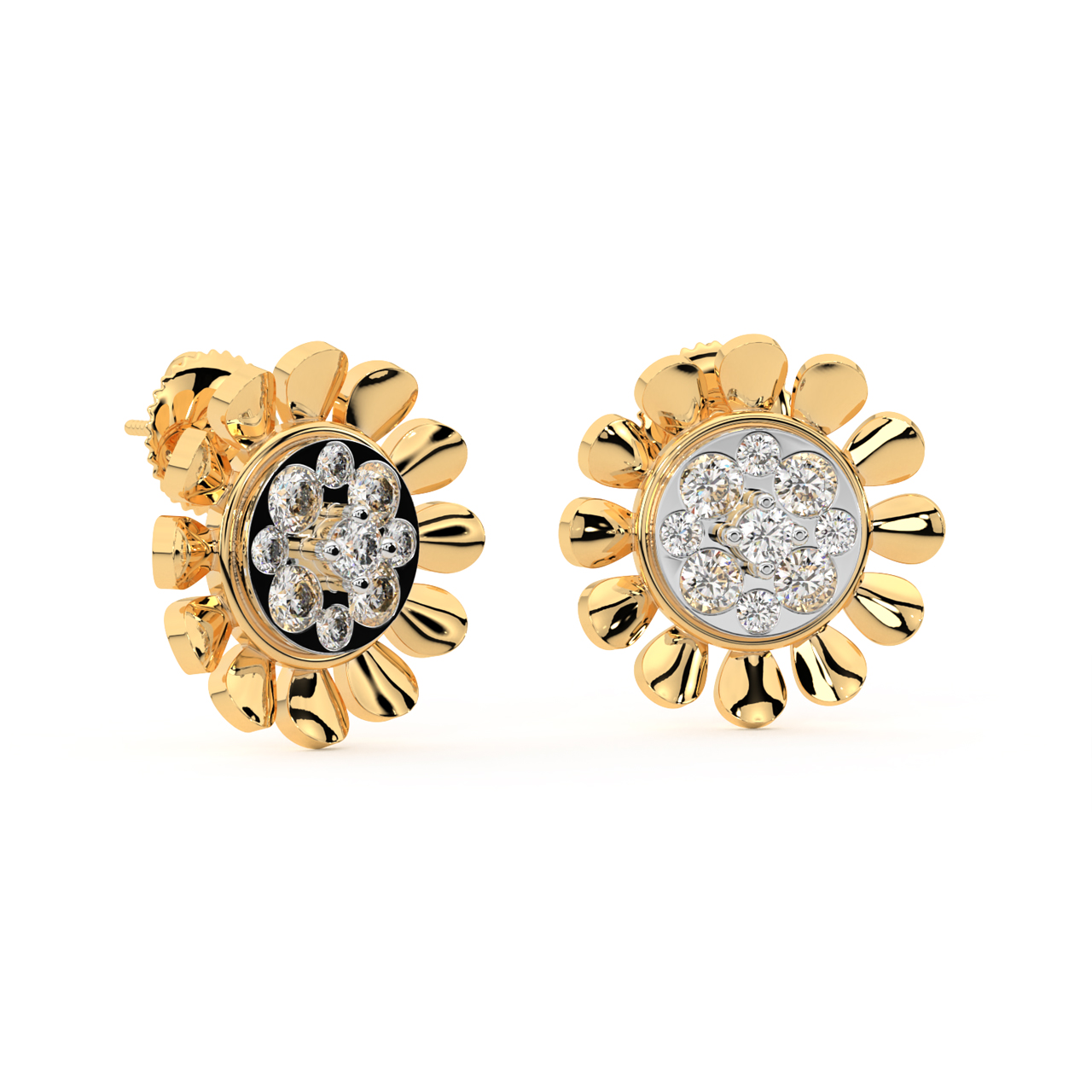 Shinning Flower Diamond Earrings