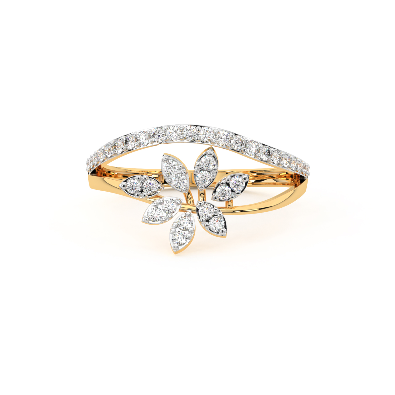 Diamond Shining Flower Ring