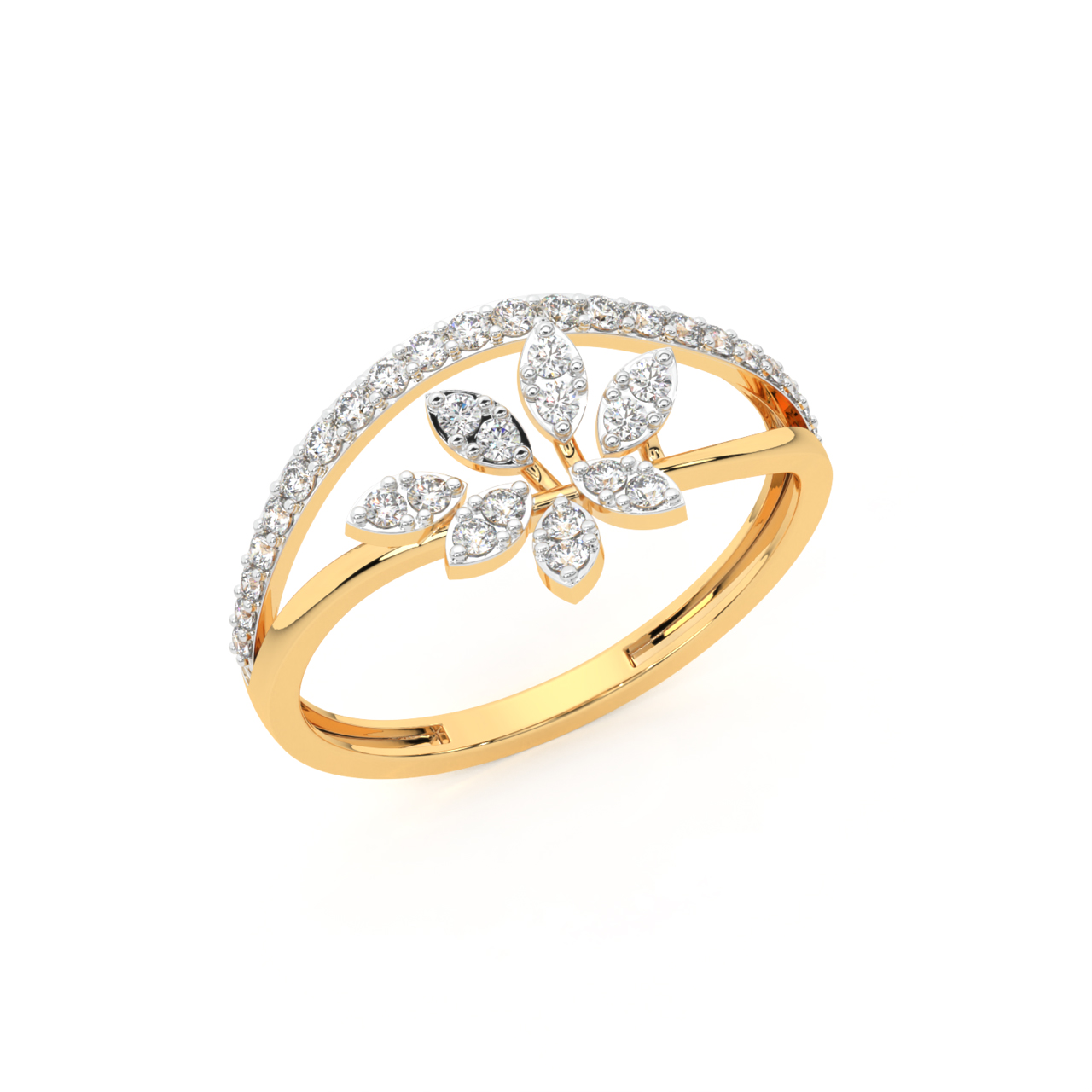 Diamond Shining Flower Ring