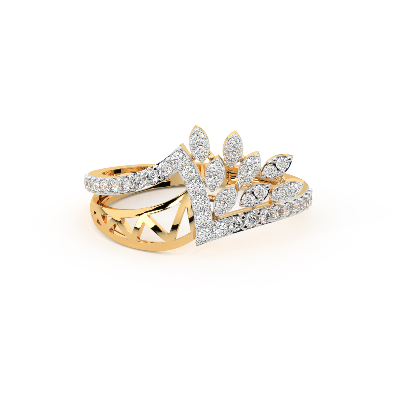 Curly Beach Diamond Engagement Ring