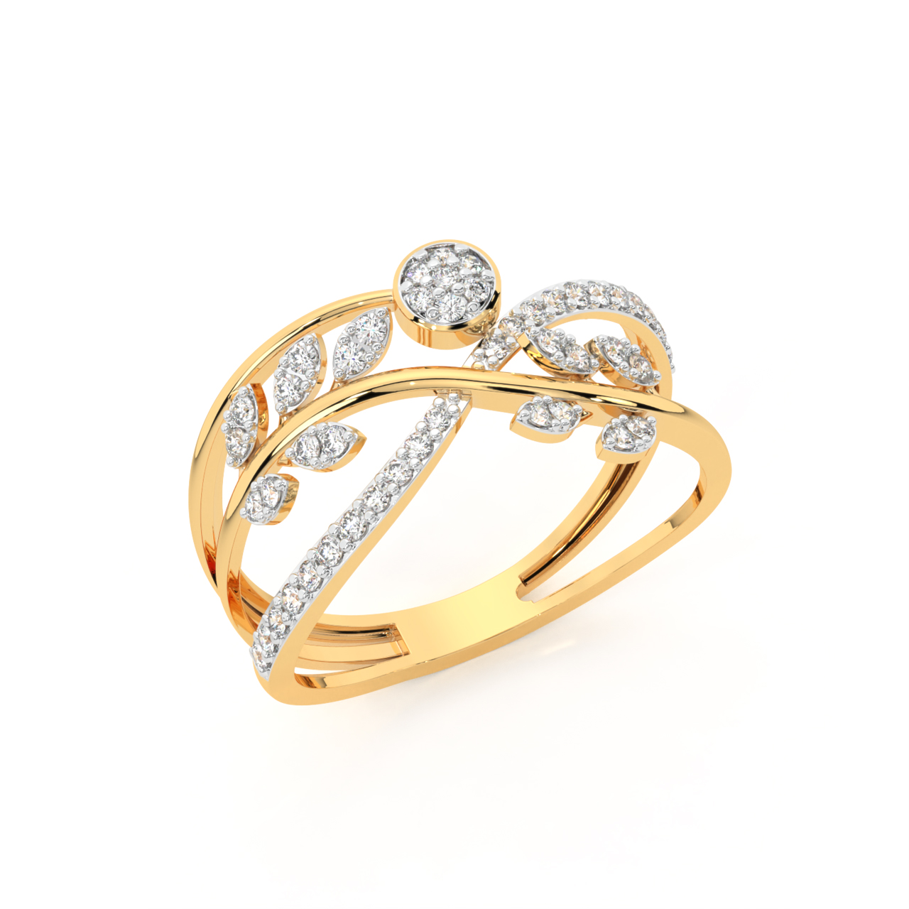 Gold Classic Shimmering Diamond Ring