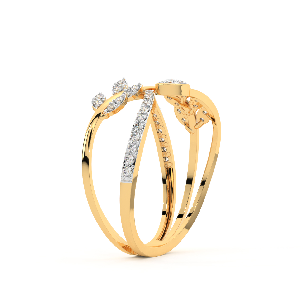 Gold Classic Shimmering Diamond Ring