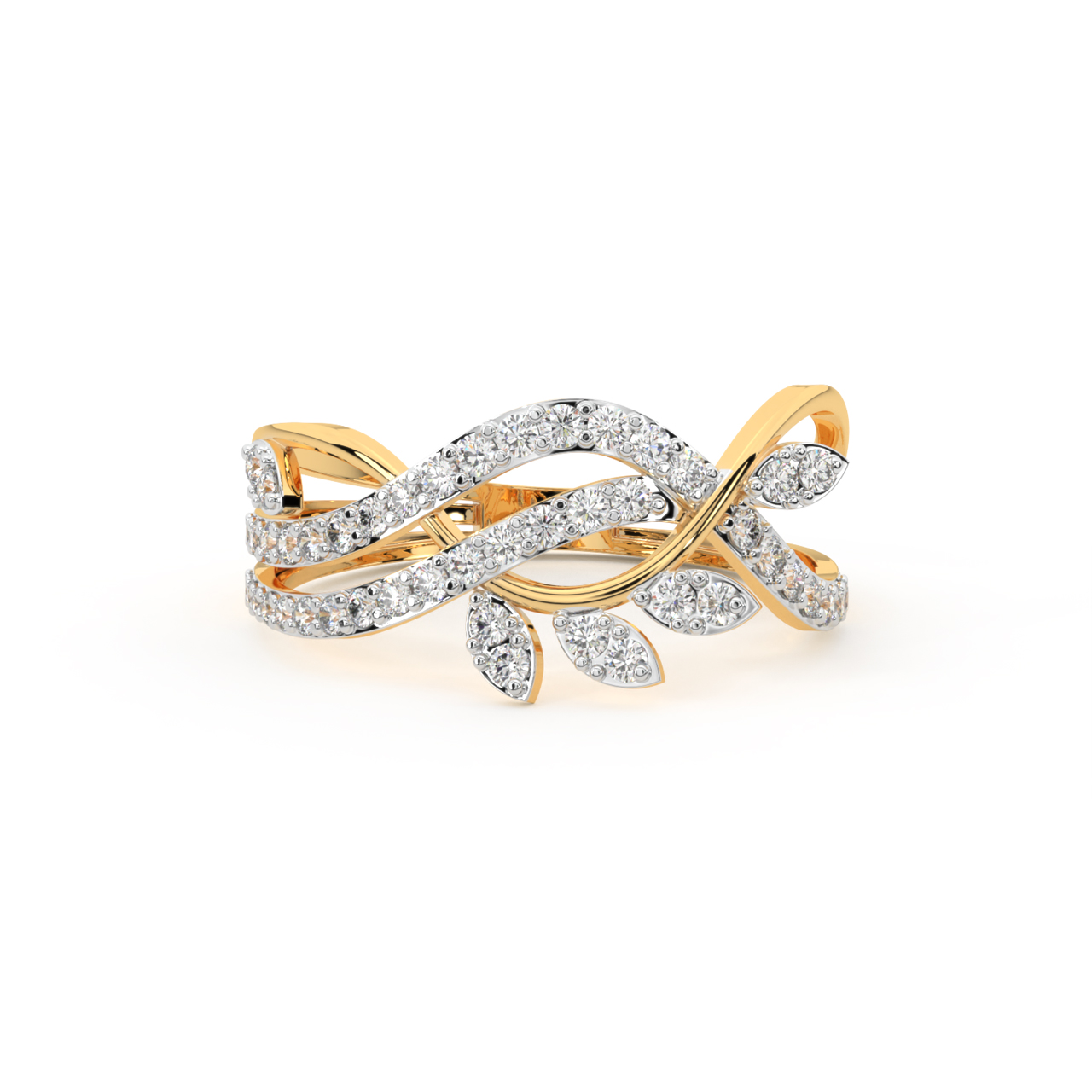 Leafy Waves Diamond Engagement Ring