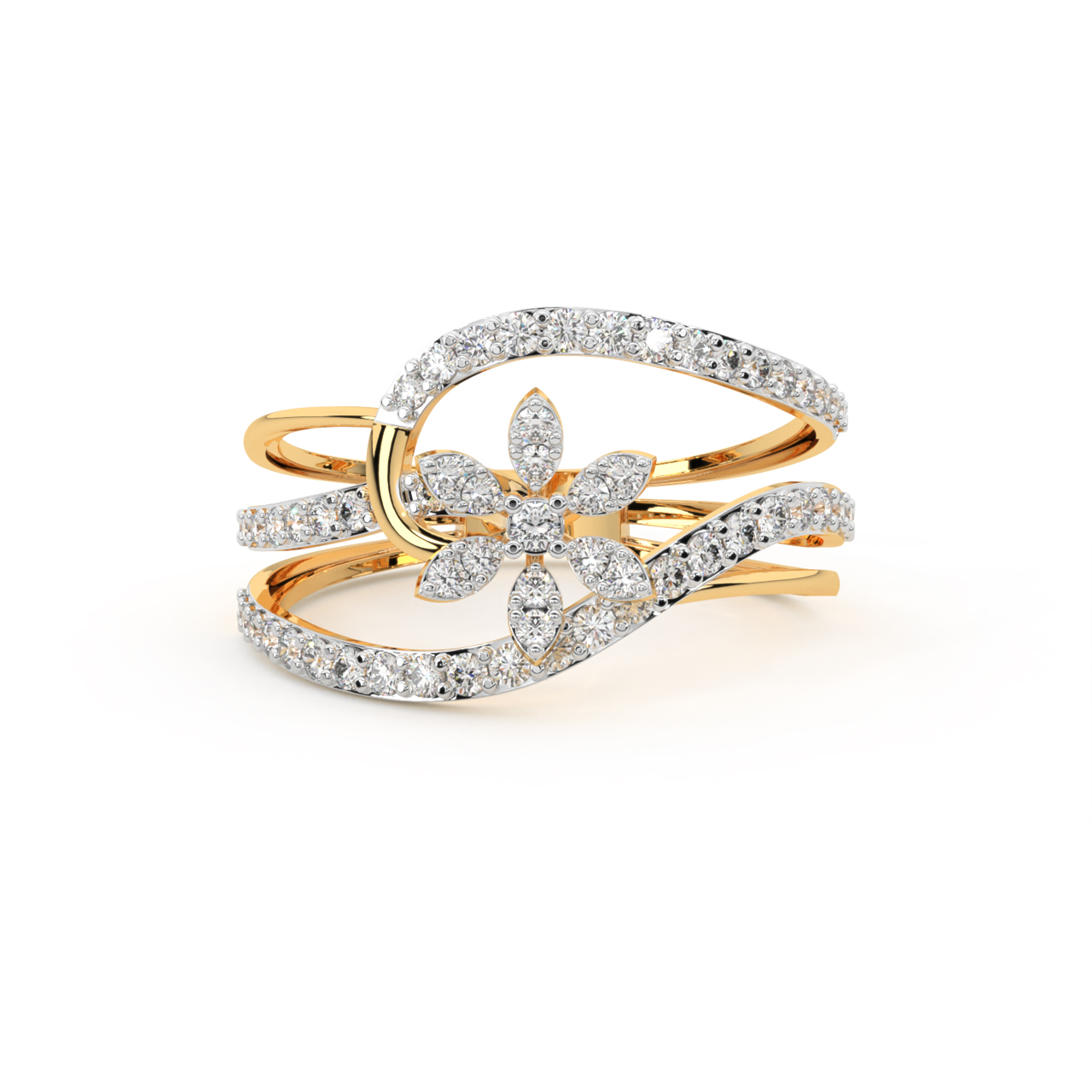 Shimmer Flower Engagement Ring