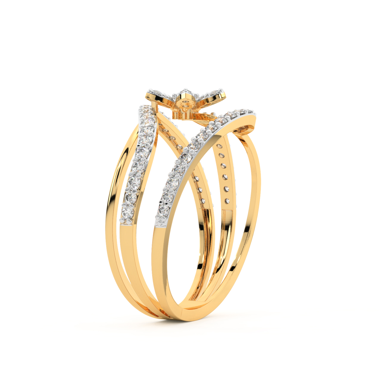 Shimmer Flower Engagement Ring