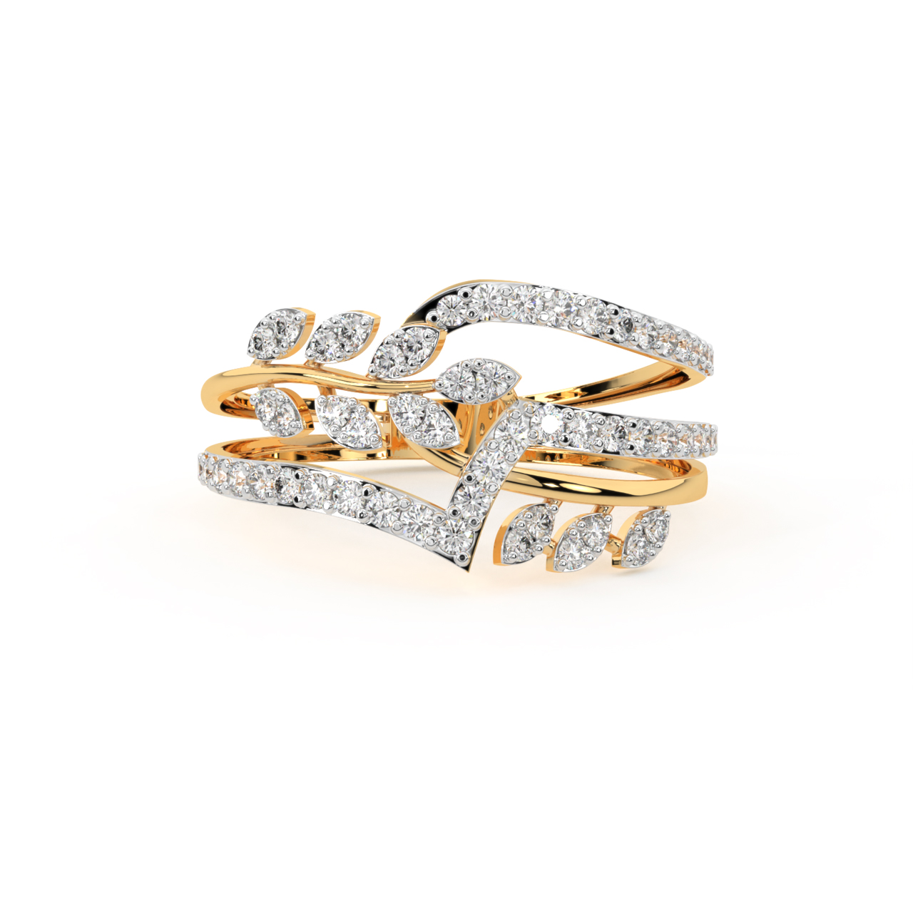 Gold Charm Diamond Engagement Ring