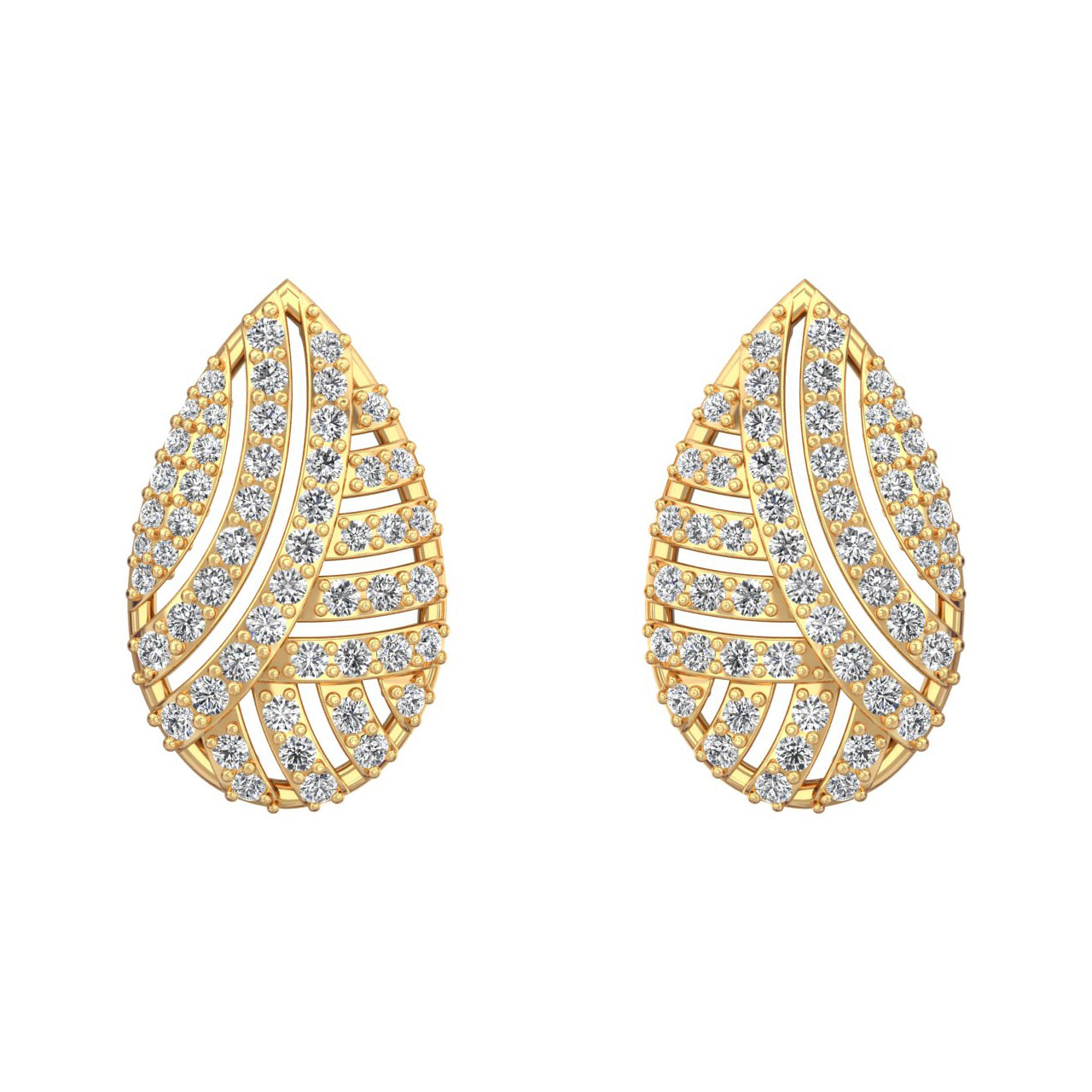 Pear Drop Diamond Stud Earrings