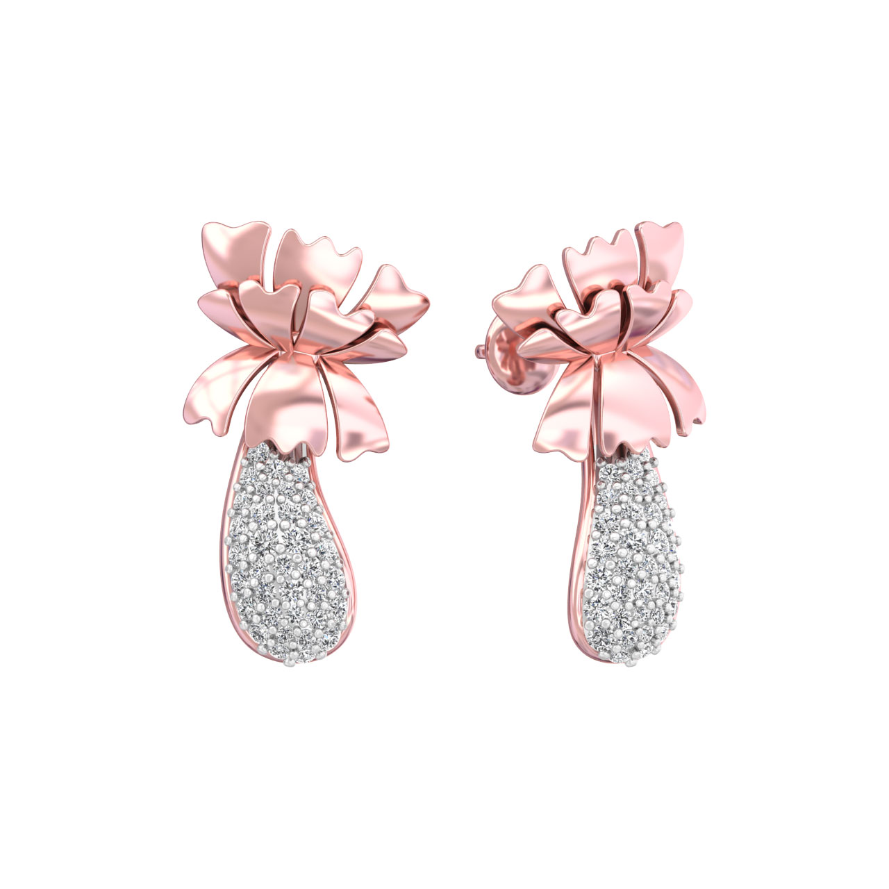 Lensi Round Diamond Stud Earrings