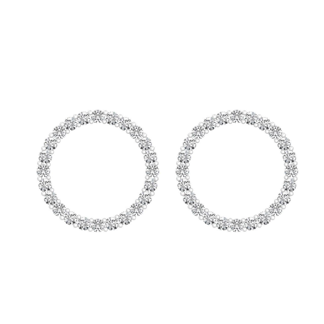 Lenci Round Diamond Stud Earrings