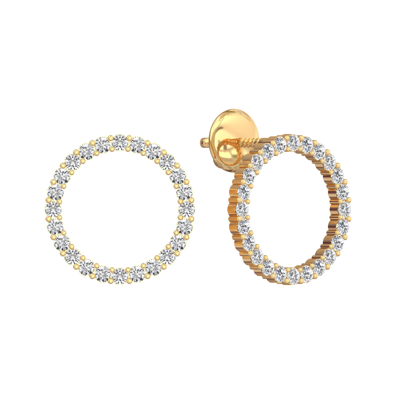 Lenci Round Diamond Stud Earrings