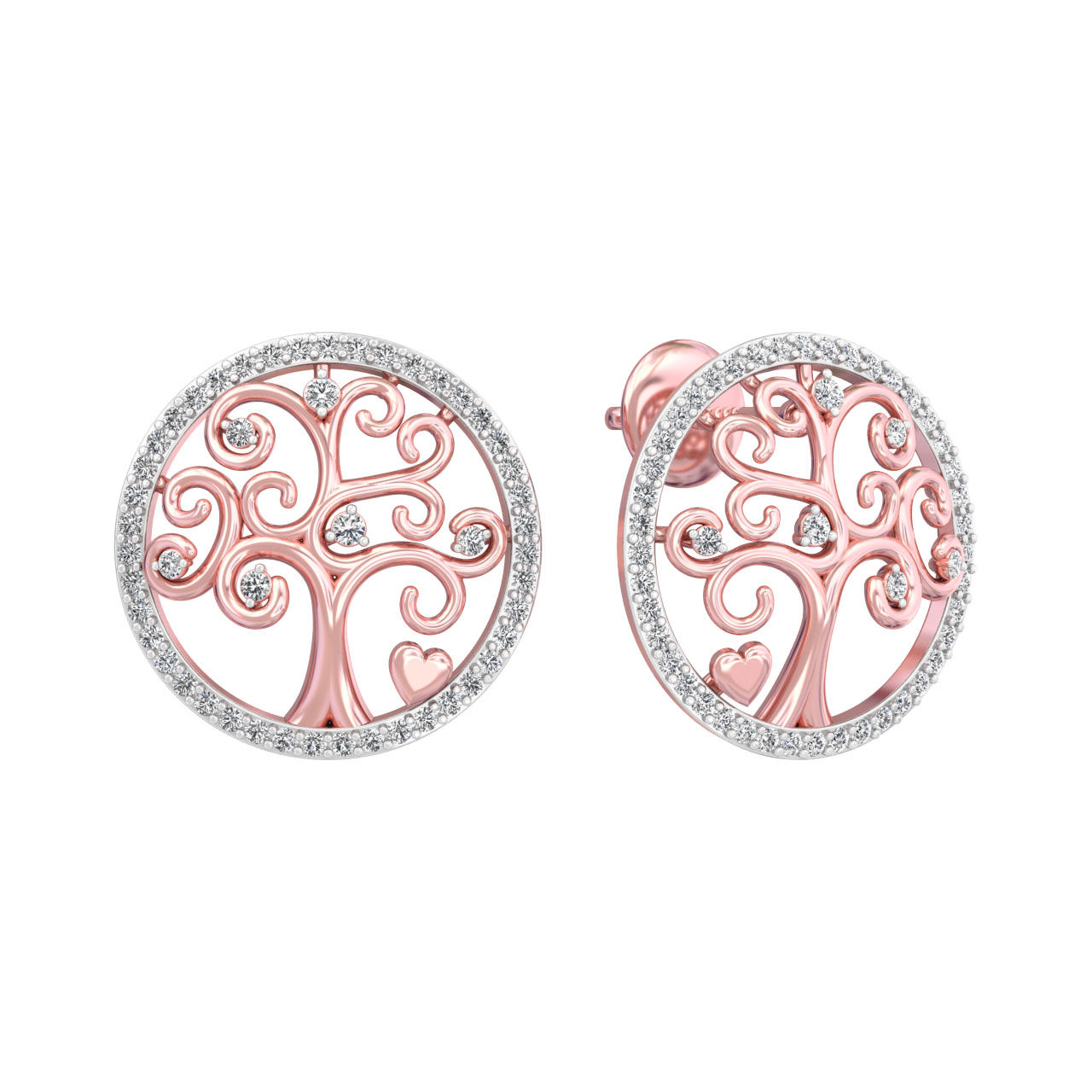 Evansh Round Diamond Stud Earrings