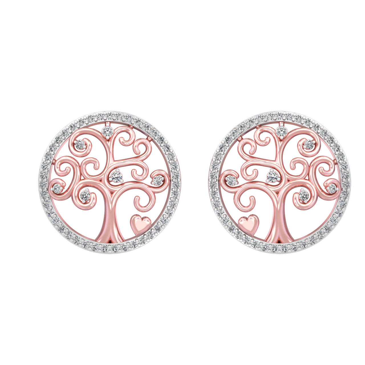 Evansh Round Diamond Stud Earrings