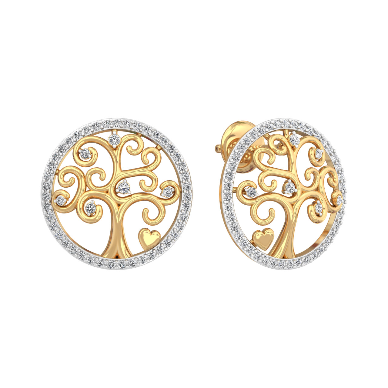 Evansh Round Diamond Stud Earrings