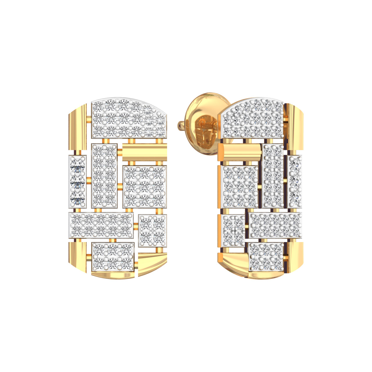 SIyoni Round Diamond Stud Earrings