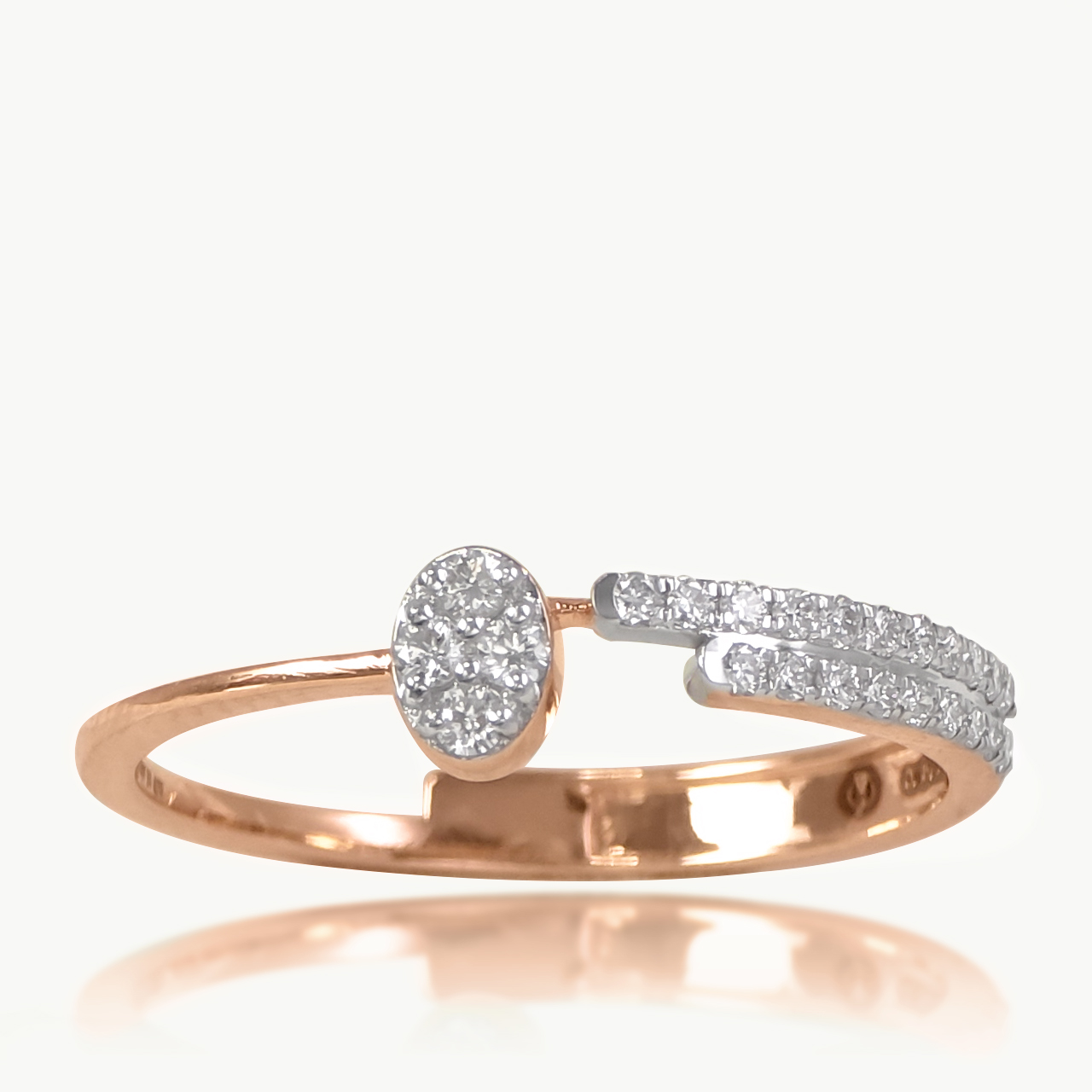 Oval Split Shank Diamond Ring