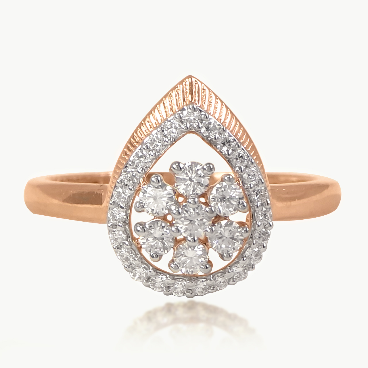 Floral Leaf Diamond Ring