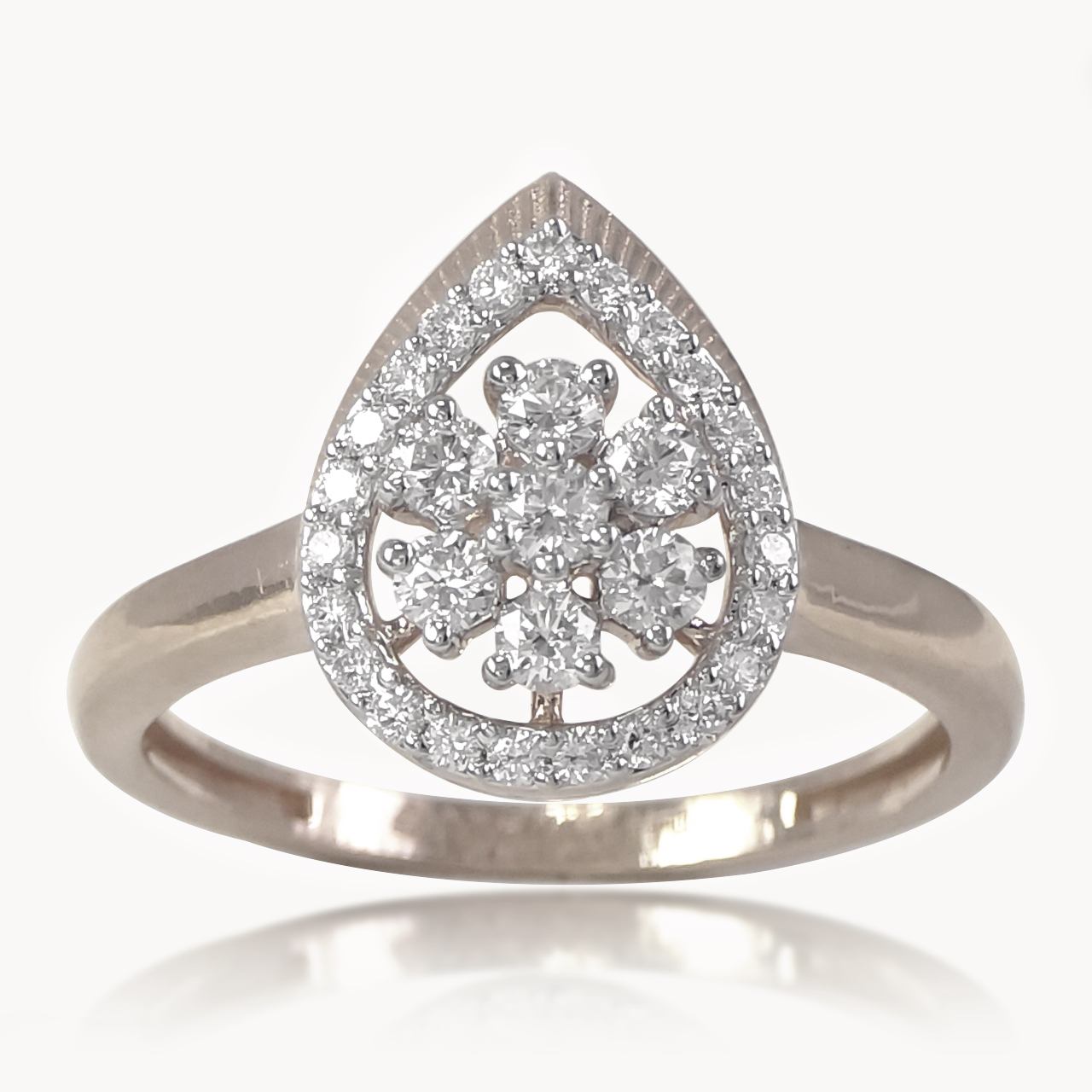 Floral Leaf Diamond Ring