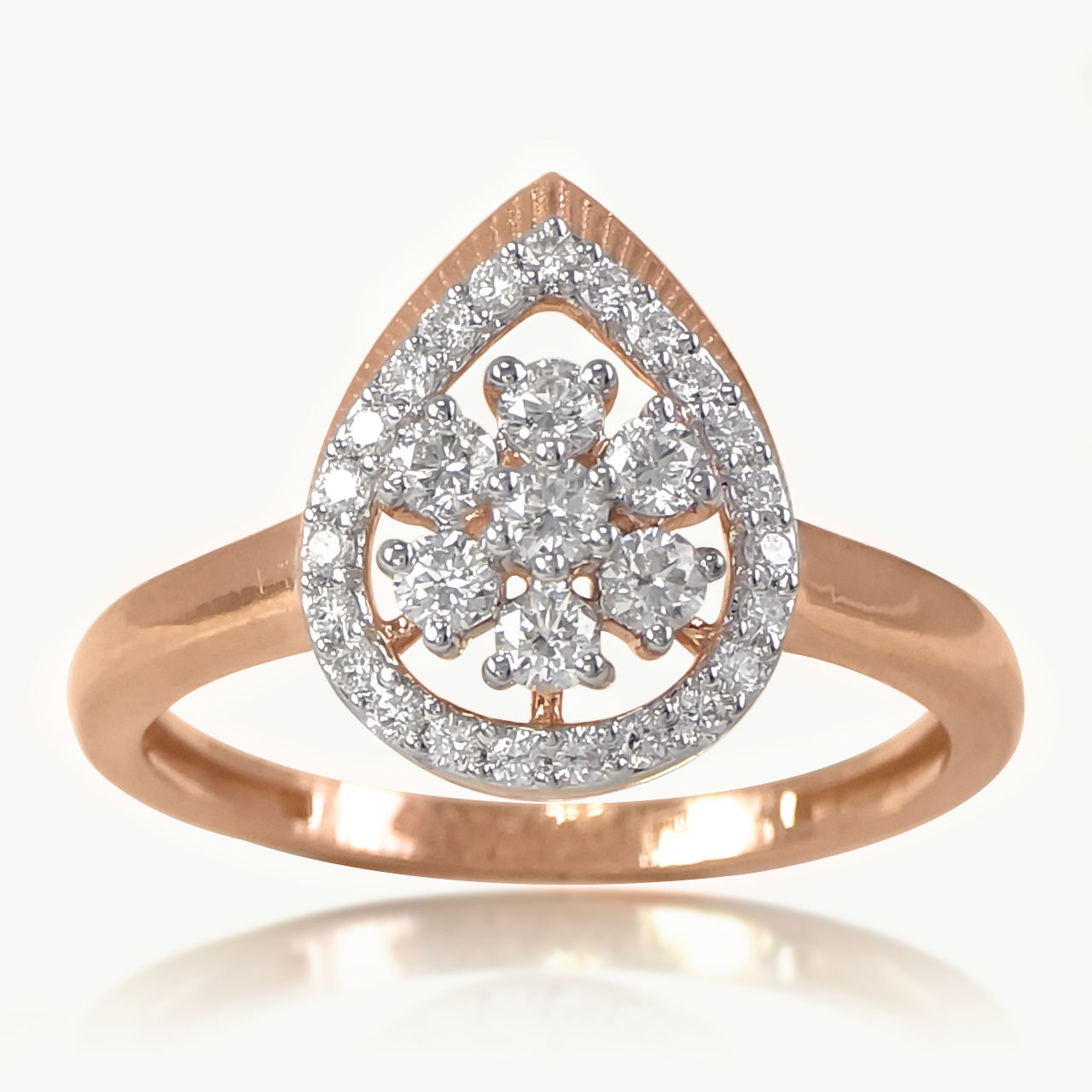Floral Leaf Diamond Ring