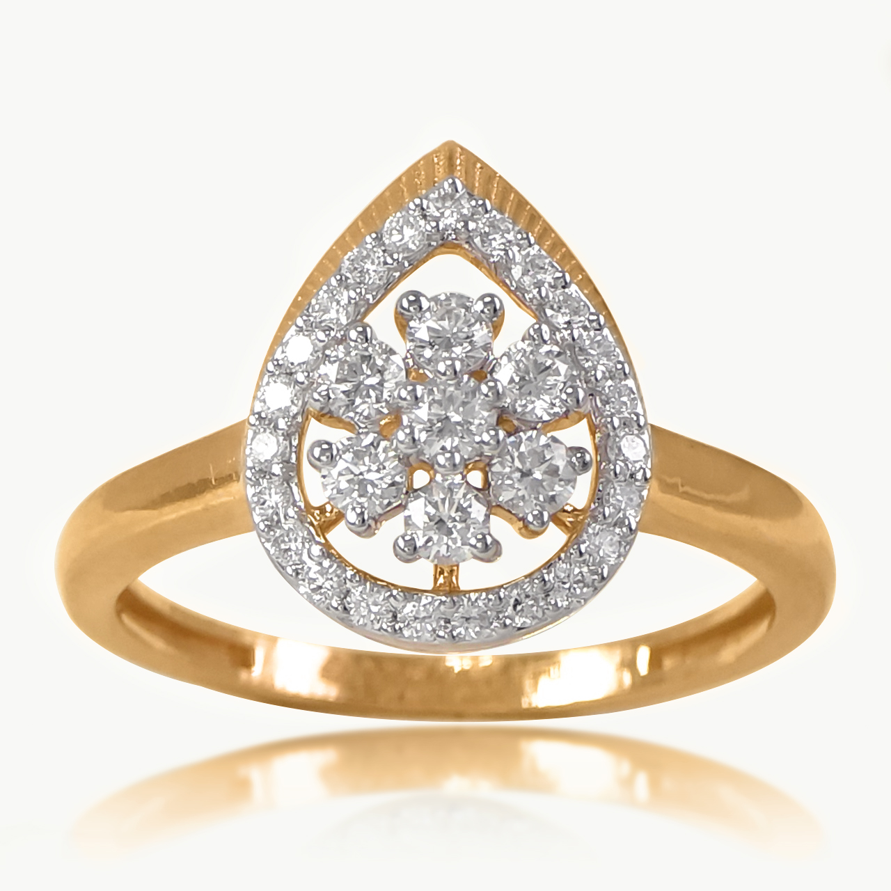 Floral Leaf Diamond Ring
