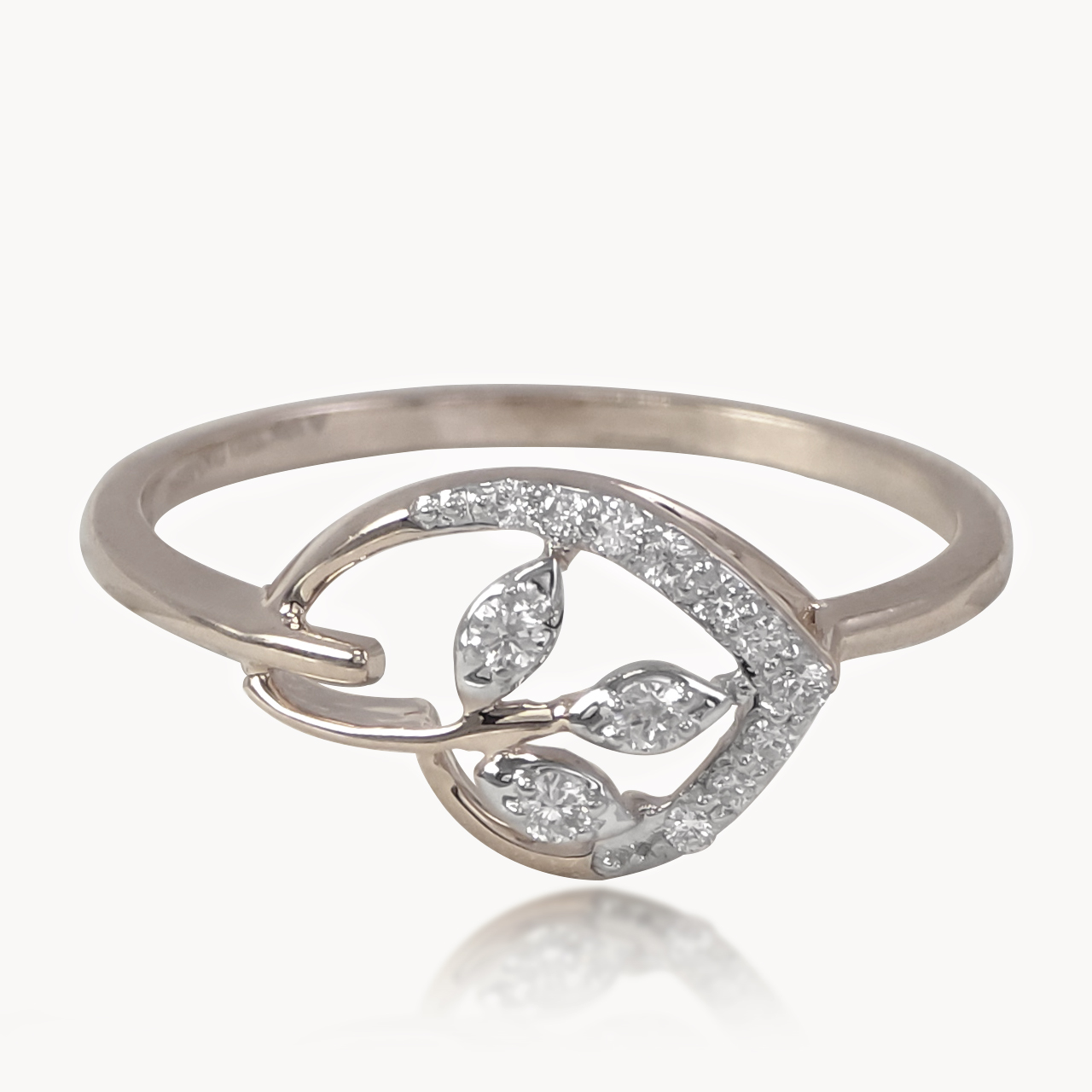 Leaf Sprout Diamond Ring