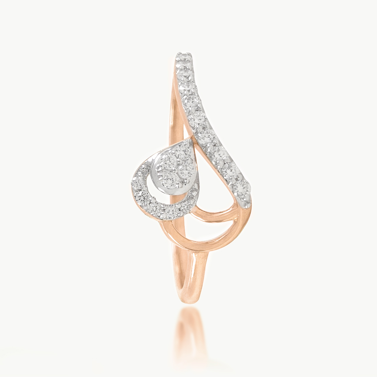 Minimal Heart Diamond Promise Ring