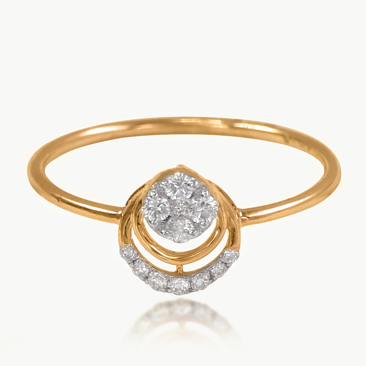 Lunar Arc Diamond Ring