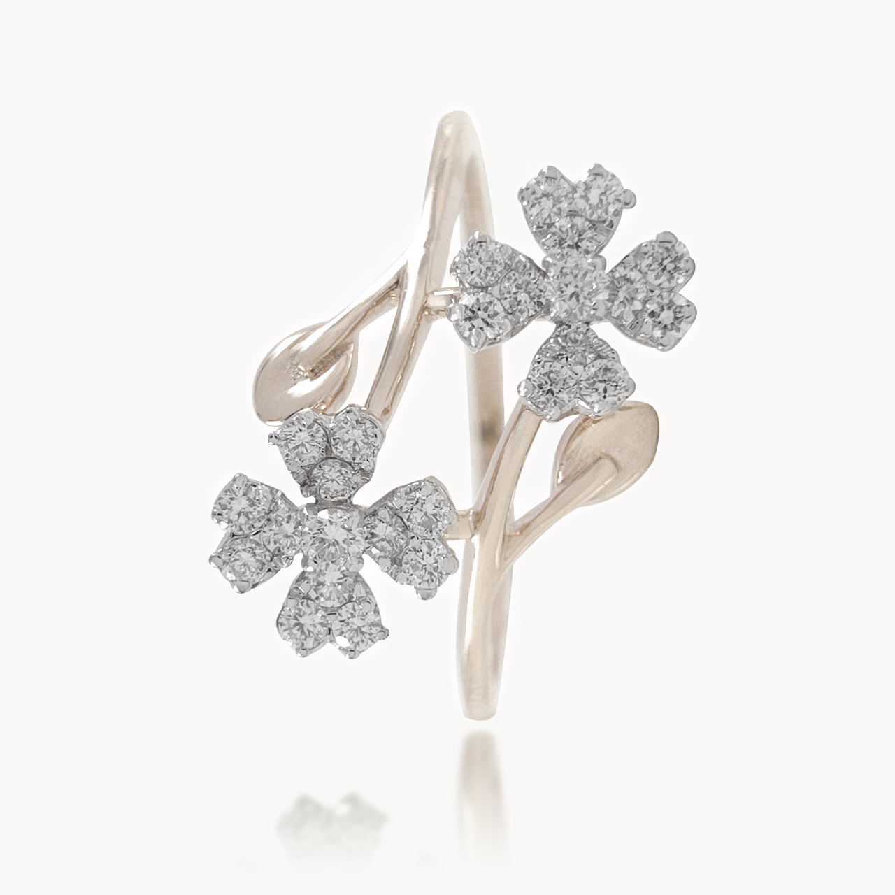 Twin Blossom Diamond Ring