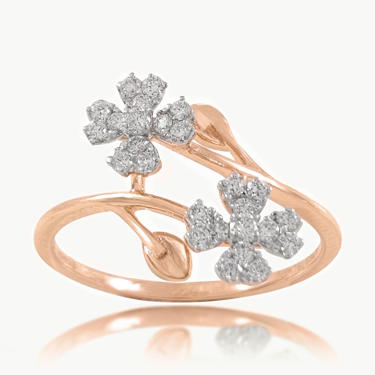 Twin Blossom Diamond Ring