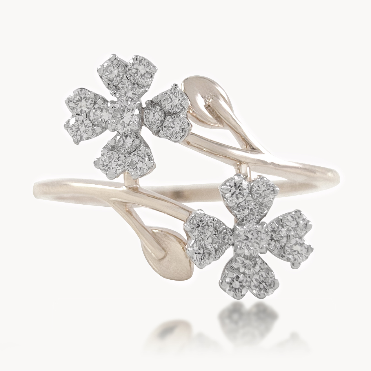 Twin Blossom Diamond Ring