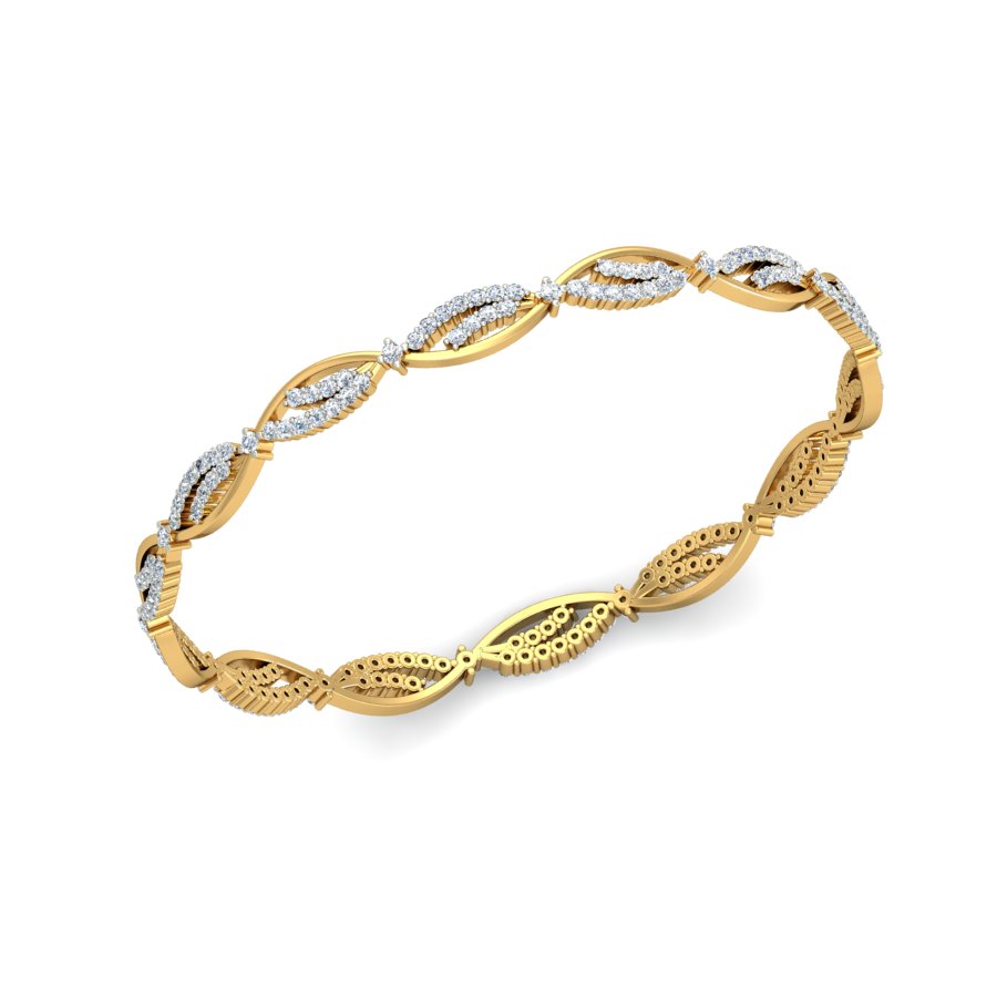 Latest Diamond Bangle Design In Gold