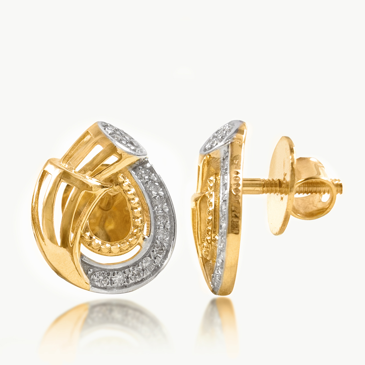 Radiant Spiral Diamond Earrings