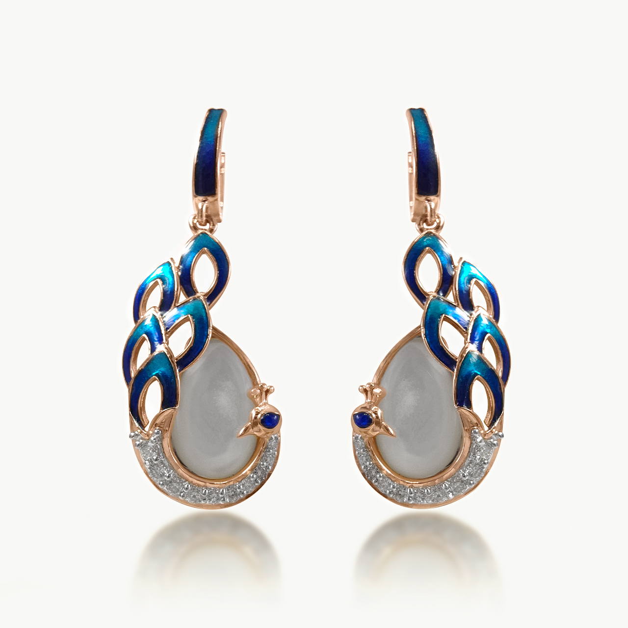 Peacock's Tear Diamond  Dangler