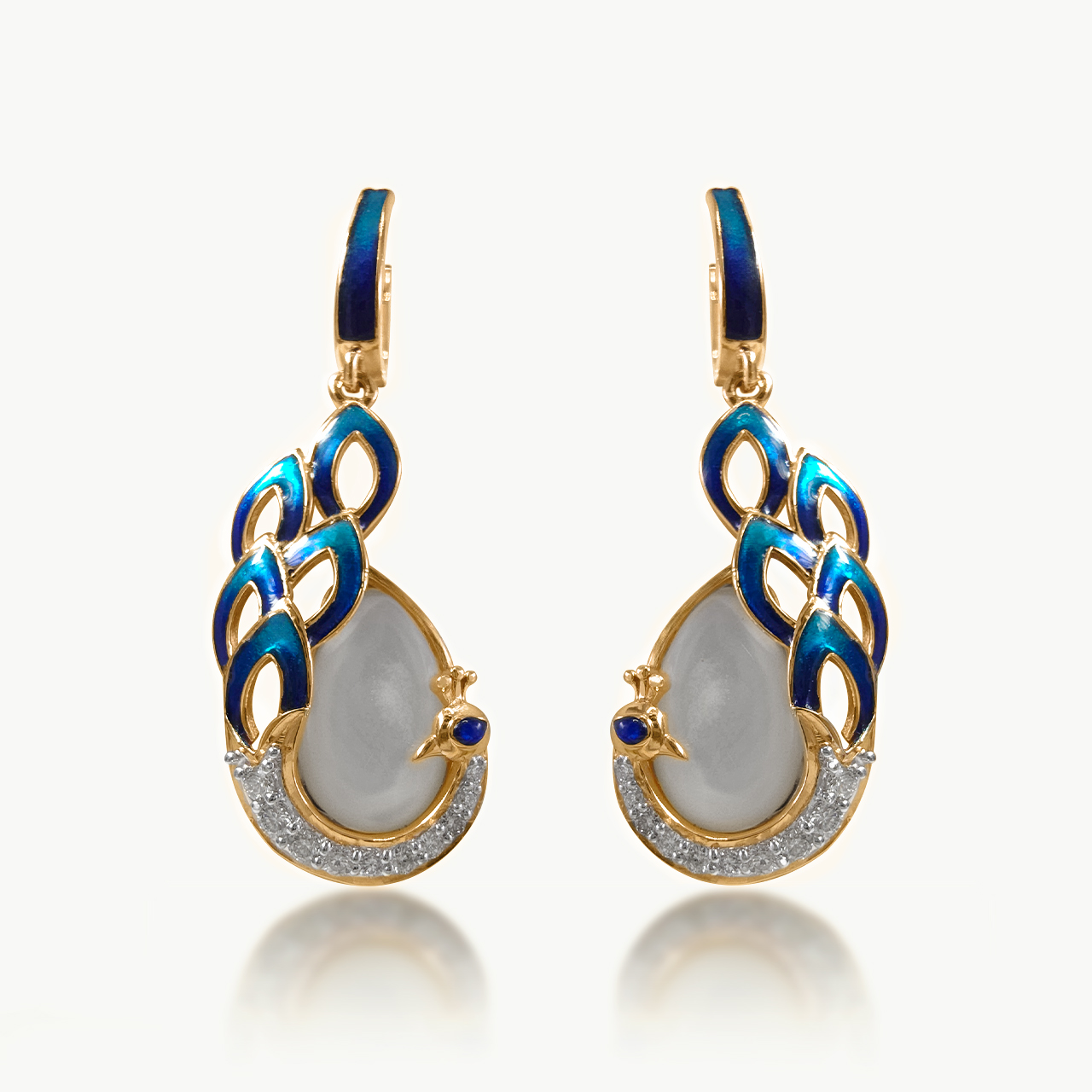Peacock's Tear Diamond  Dangler