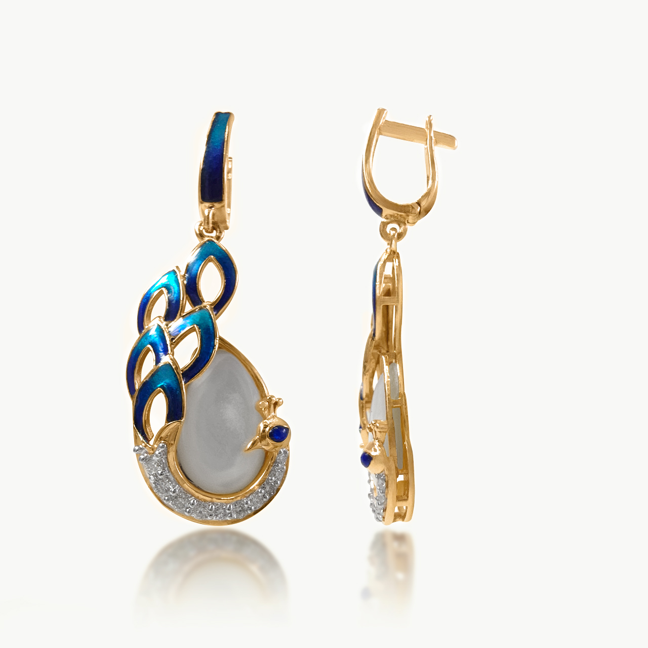 Peacock's Tear Diamond  Dangler