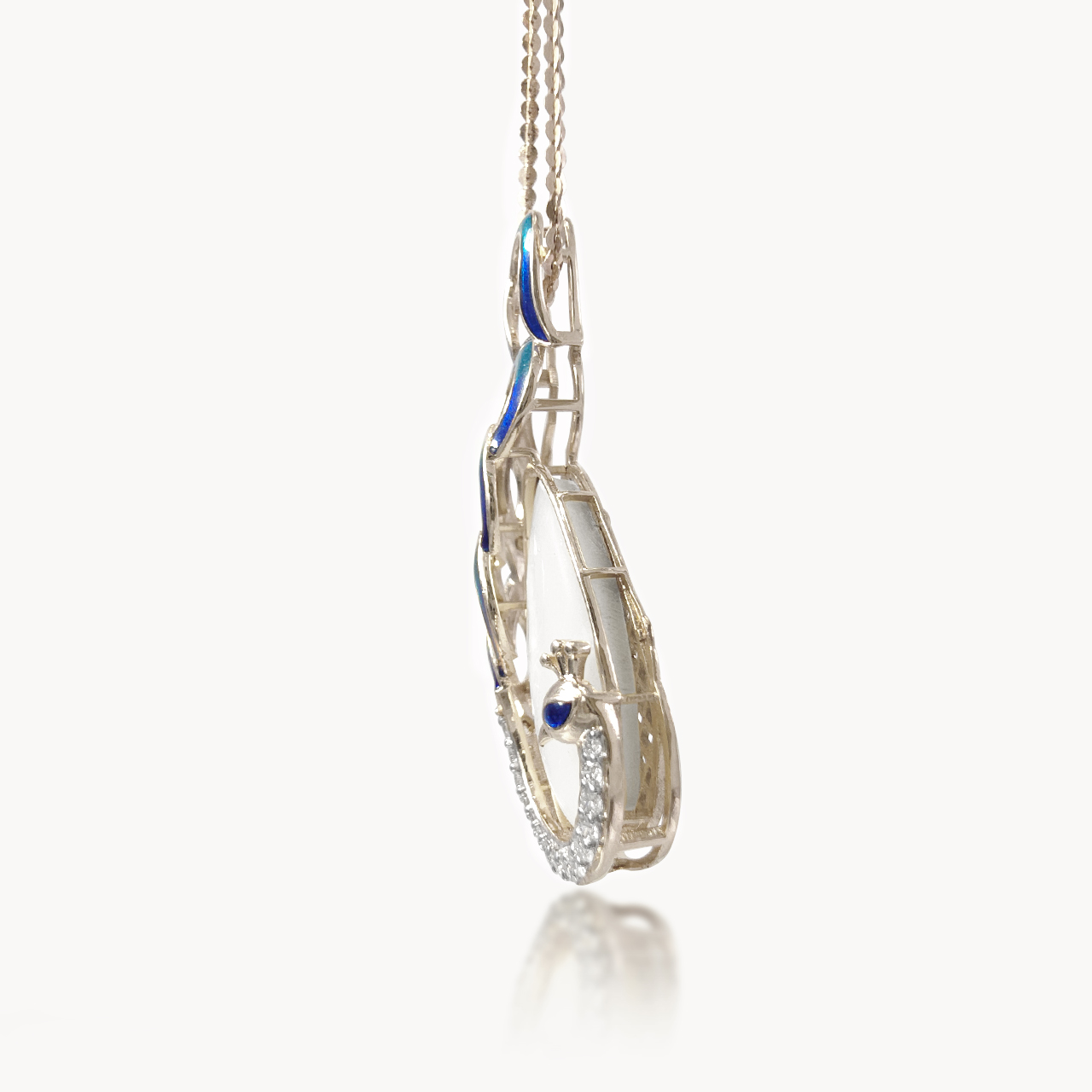 Peacock's Tear Diamond Pendant