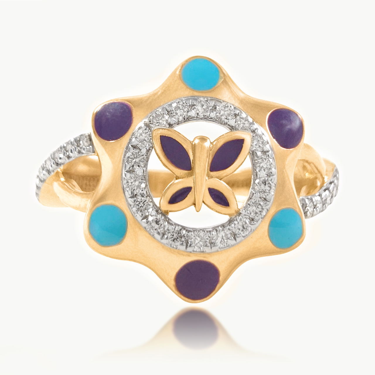 Celestial Butterfly Diamond Ring