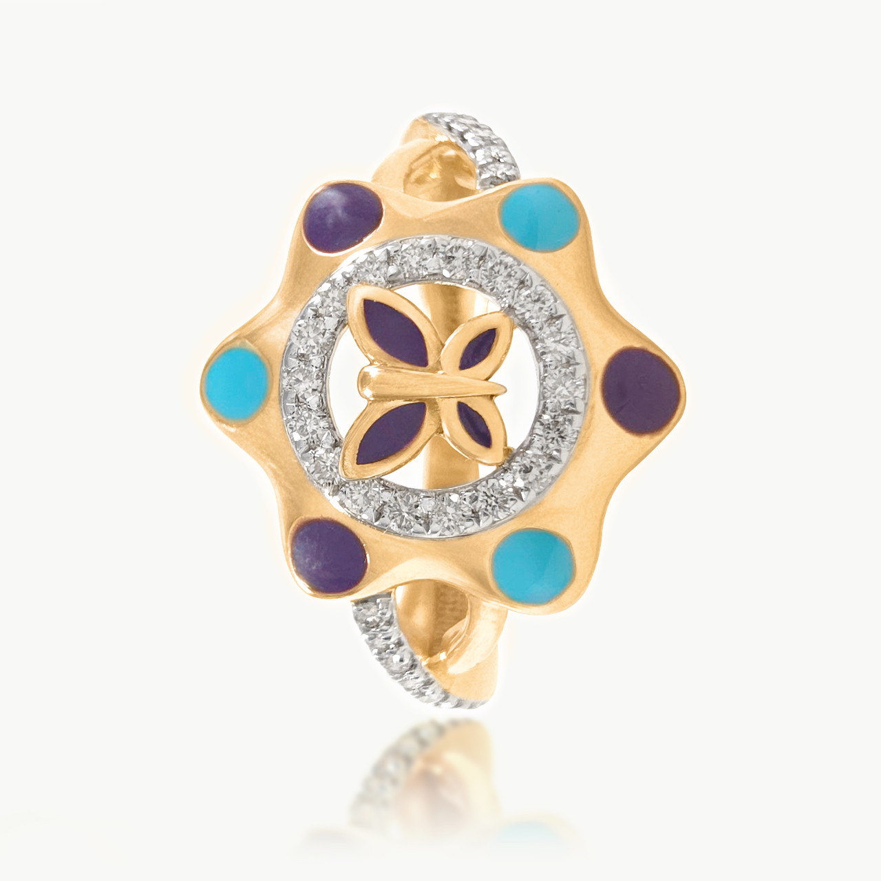 Celestial Butterfly Diamond Ring
