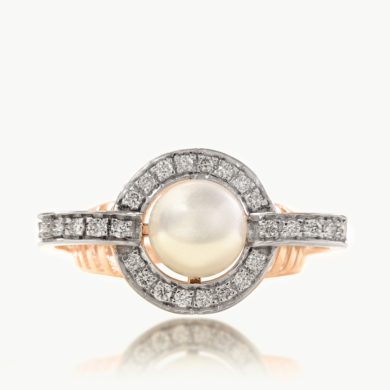 Lunar Pearl Diamond Ring