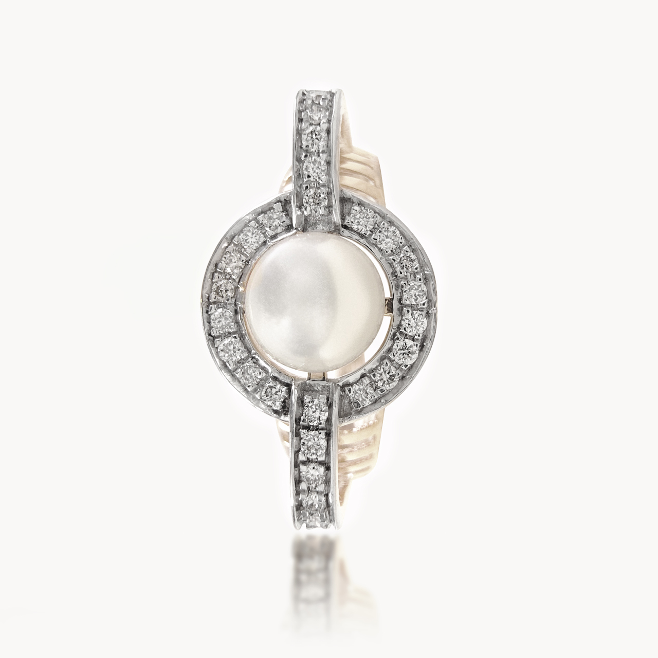 Lunar Pearl Diamond Ring