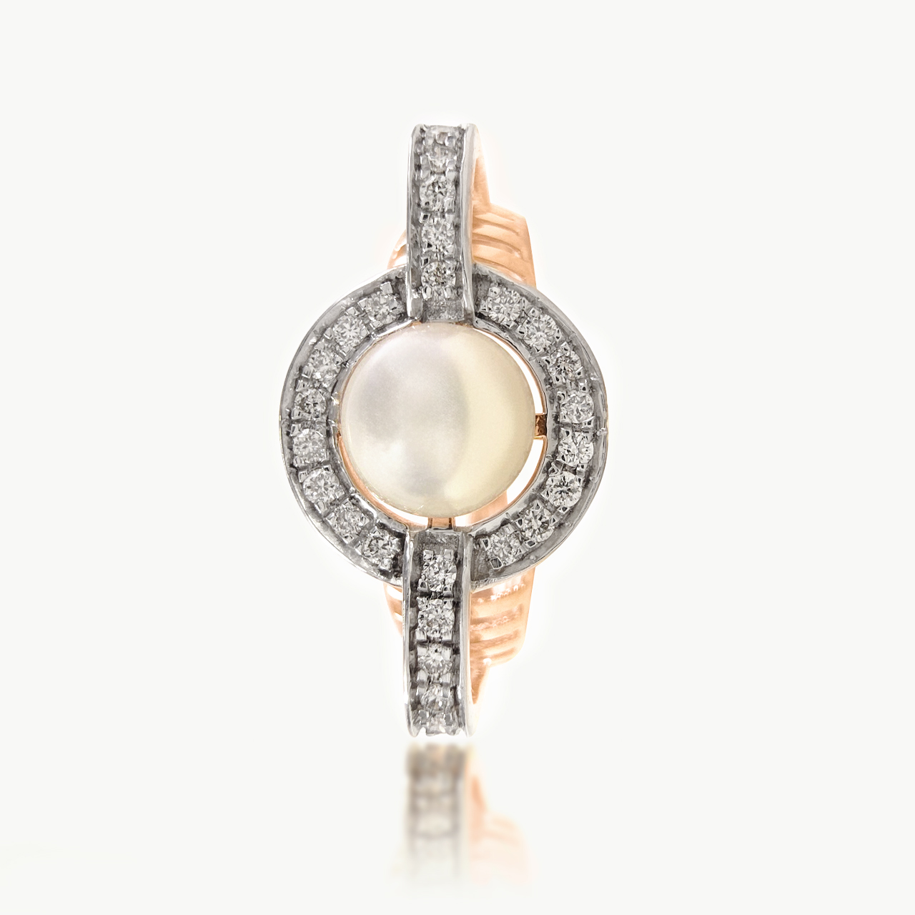 Lunar Pearl Diamond Ring