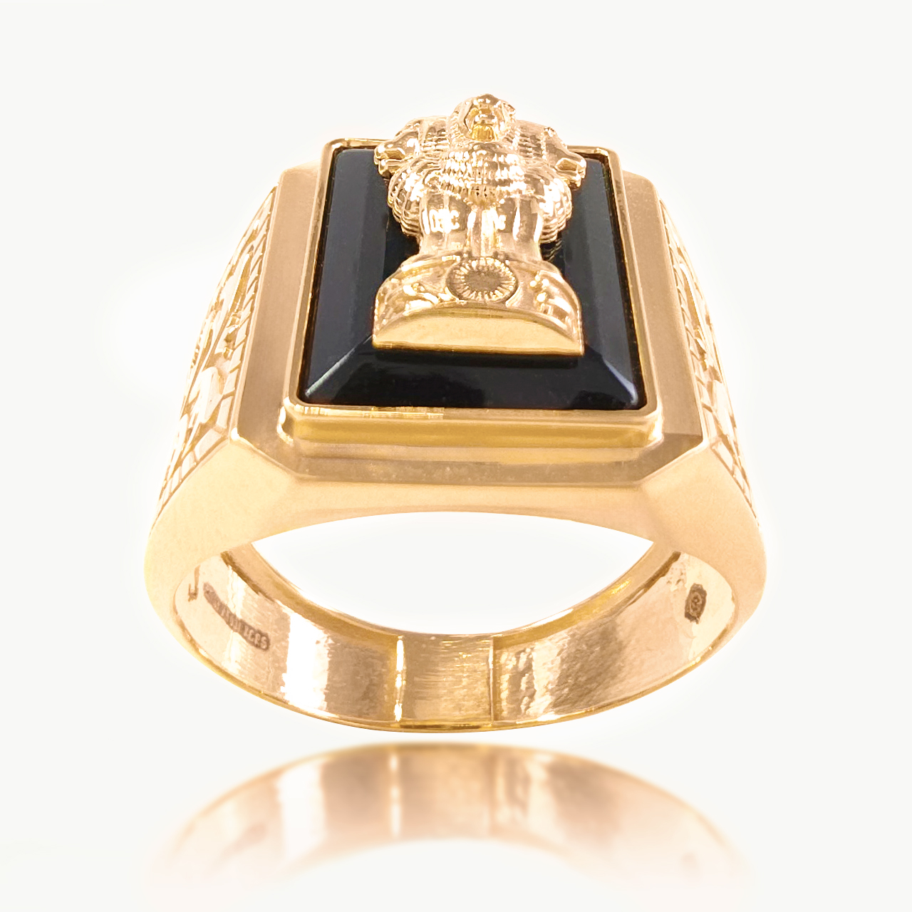 Rajmudra Plain Gold Ring