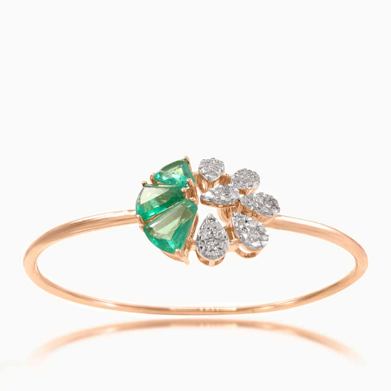 Green Flower Diamond Bracelet