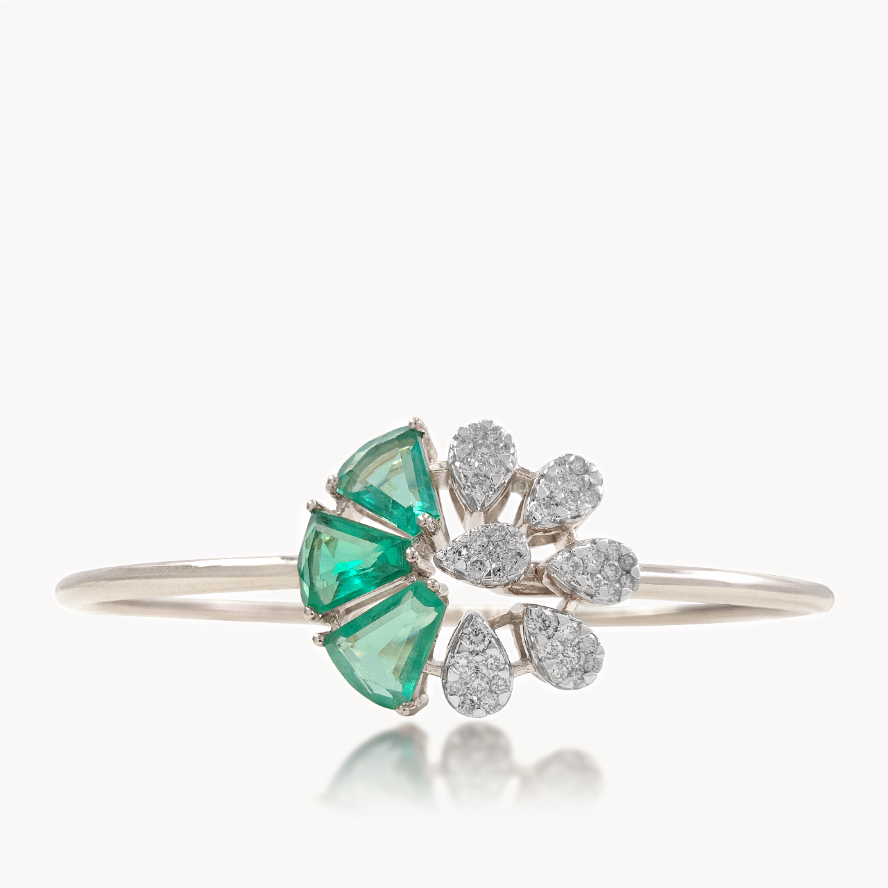 Green Flower Diamond Bracelet